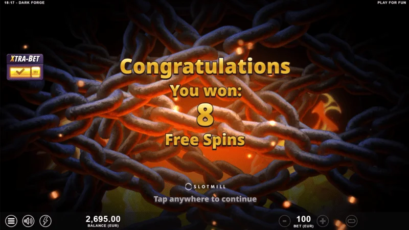 Dark Forge - เริ่ม Free Spins ด้วยสัญลักษณ์ Scatter สามตัว